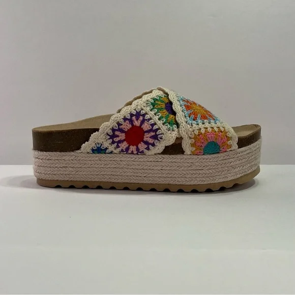 Dirty Laundry Plays Platform Crochet Espadrille Sandals - multi, size 6/36.5 - Picture 10 of 13